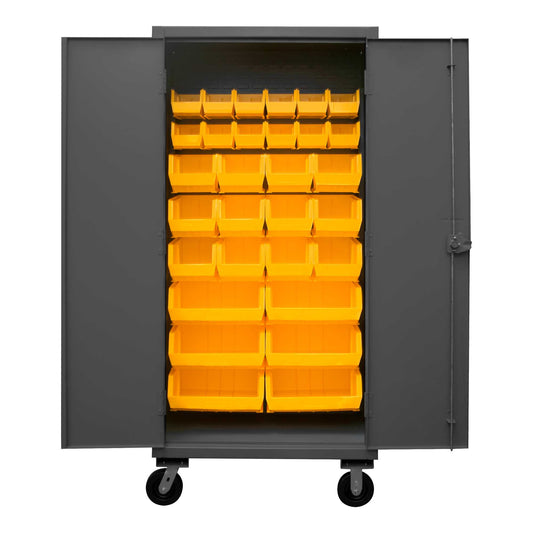 Durham HDCM36-30-95 MOBILE CABINET, 12 GAUGE, 30 YELLOW BINS , 36 X 24 X 81