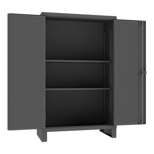 Durham HDCP244878-2S95 PEGBOARD CABINET, 12 GAUGE, 2 ADJUSTABLE SHELVES , 48 X 24 X 78