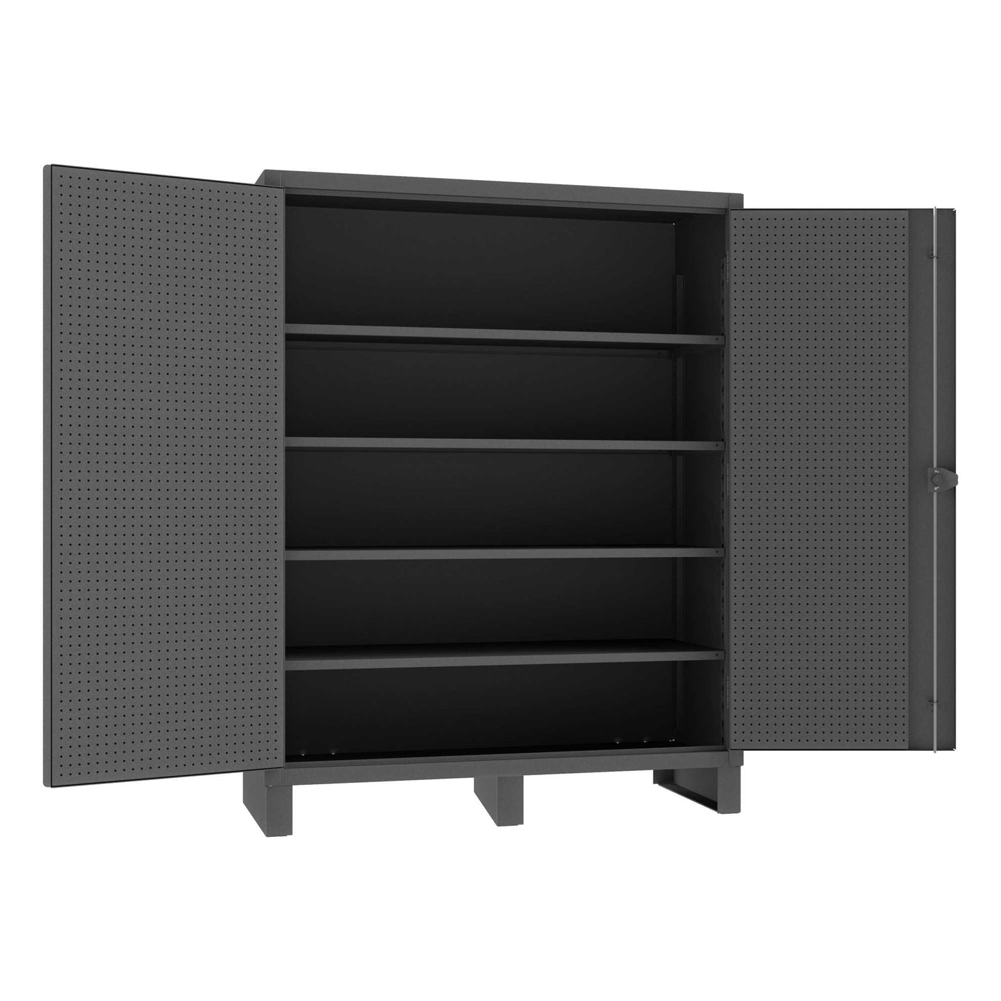 Durham HDCP246078-4S95 PEGBOARD CABINET, 12 GAUGE, 4 ADJUSTABLE SHELVES , 60 X 24 X 78