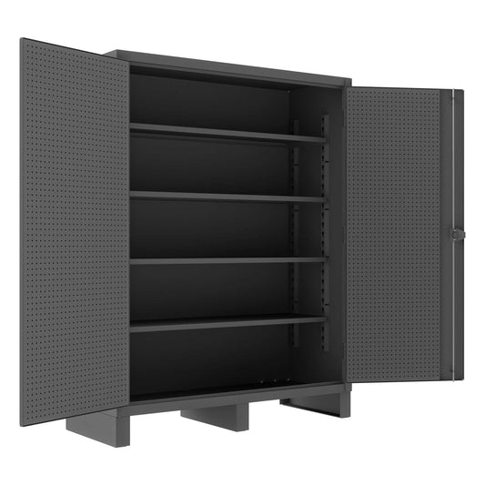 Durham HDCP246078-PB32-4S95 PEGBOARD CABINET, 12 GAUGE, 4 ADJUSTABLE SHELVES, 32 PEG HOOKS , 60 X 24 X 78