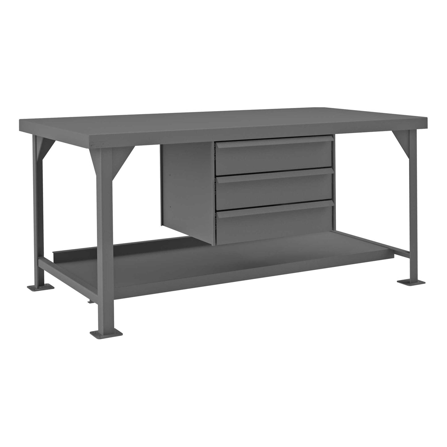 Durham HDWB36723DR95 HEAVY DUTY WORKBENCH, STEEL, 3 DRAWERS, 72 X 36