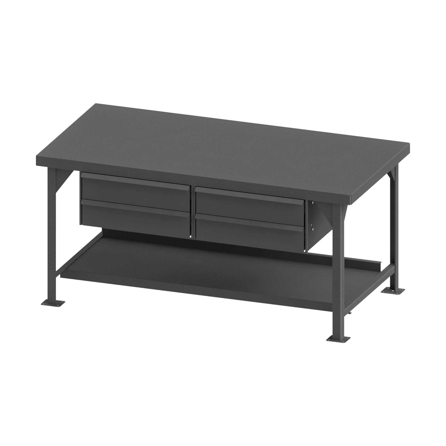 Durham HDWB36724DR95 HEAVY DUTY WORKBENCH, STEEL, 4 DRAWERS, 72 X 36