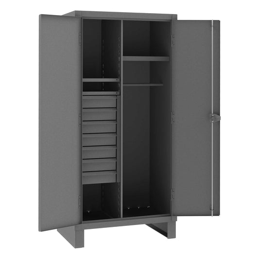 Durham HDWC243678-7M95 WARDROBE CABINET, 3 SHELVES, 7 DRAWERS, HANGER BAR , 36 X 24 X 78