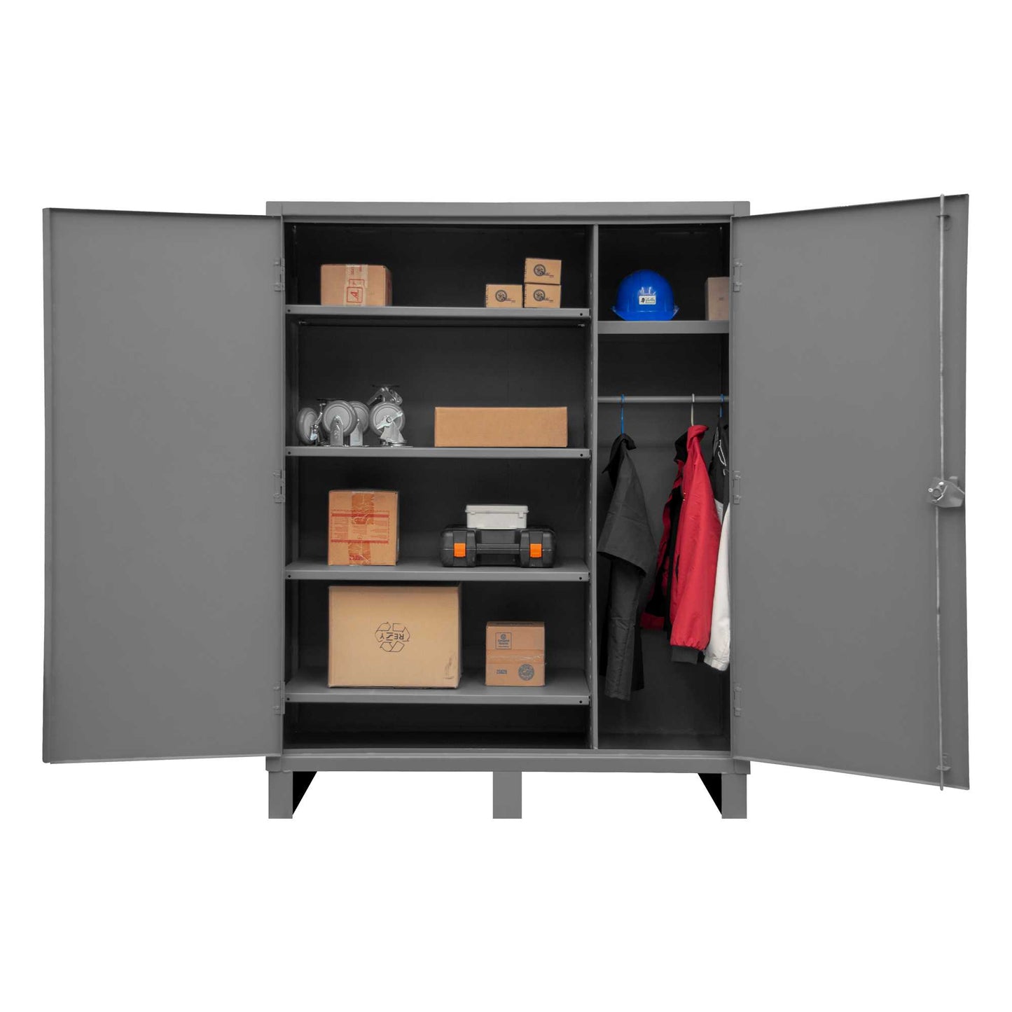 Durham HDWC246078-5S95 WARDROBE CABINET, 5 SHELVES, HANGER BAR , 60 X 24 X 78