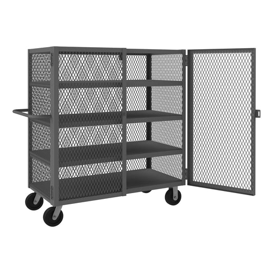 Durham HTL-2448-DD-4-95 MESH TRUCK, 3 FIXED SHELVES, 1 BASE SHELF, 24 X 48, 2000 LBS. CAPACITY