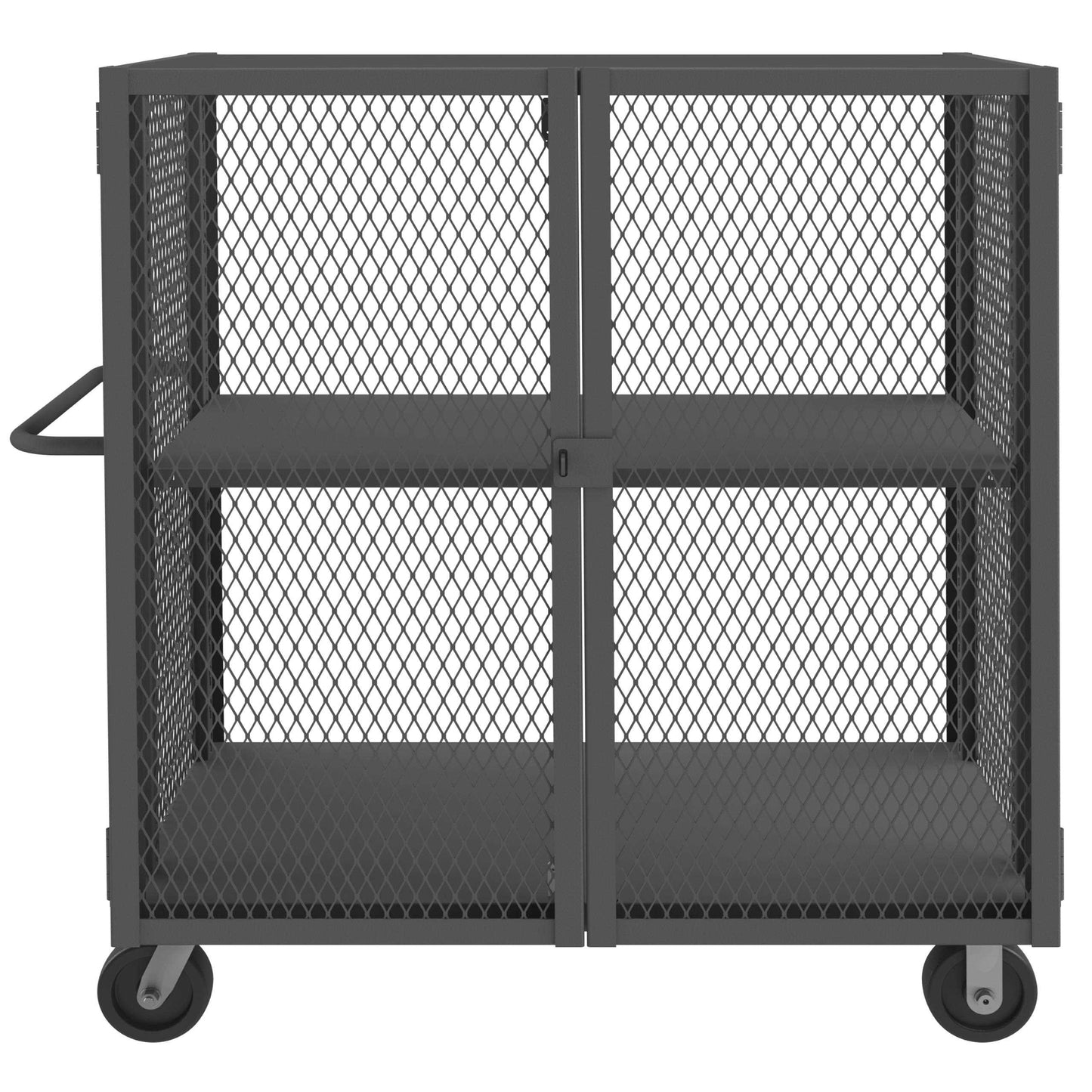 Durham HTL-3048-DD-1AS-95 MESH TRUCK, 1 ADJUSTABLE SHELF, 30 X 48, 2000 LBS. CAPACITY