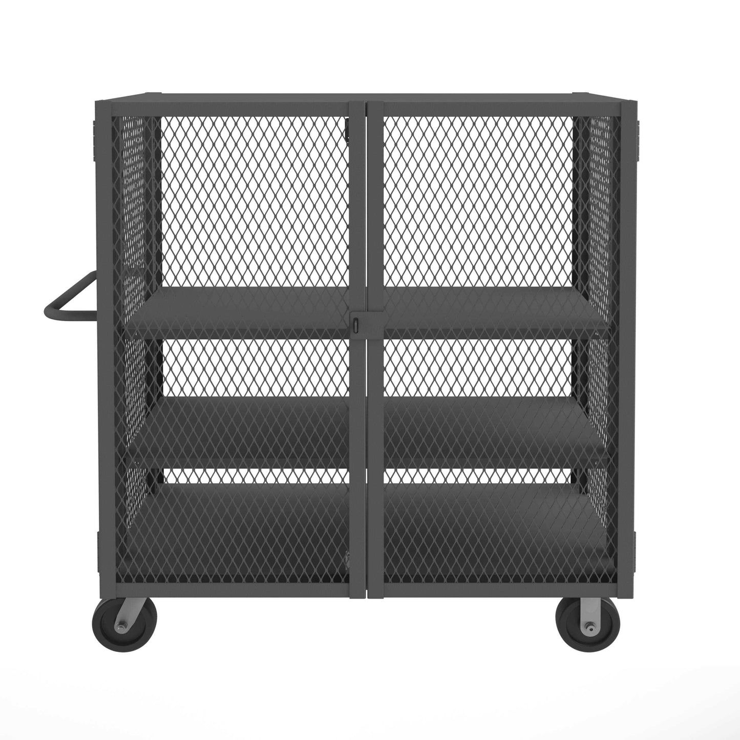 Durham HTL-3048-DD-2AS-95 MESH TRUCK, 2 ADJUSTABLE SHELVES, 30 X 48, 2000 LBS. CAPACITY