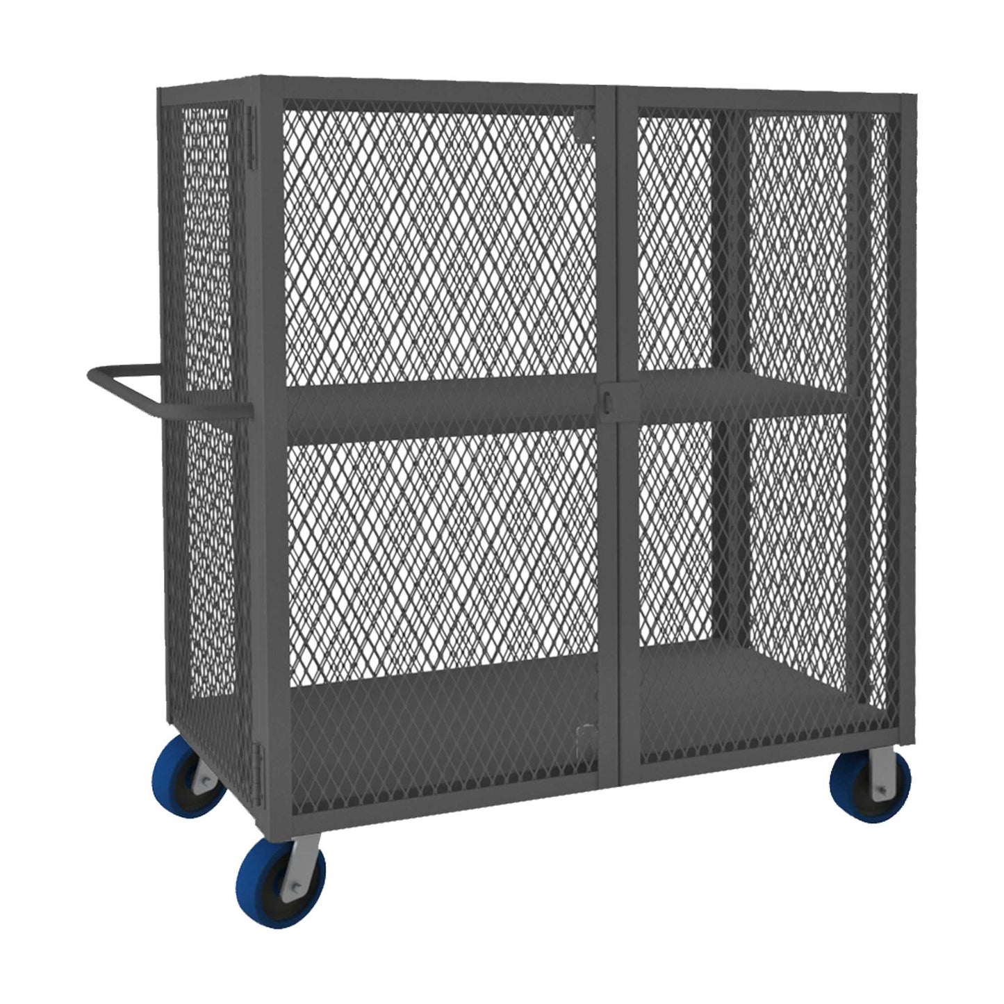 Durham HTL-3060-DD-1AS-6PU-95 MESH TRUCK, 1 ADJUSTABLE SHELF, 30 X 60, 2000 LBS. CAPACITY
