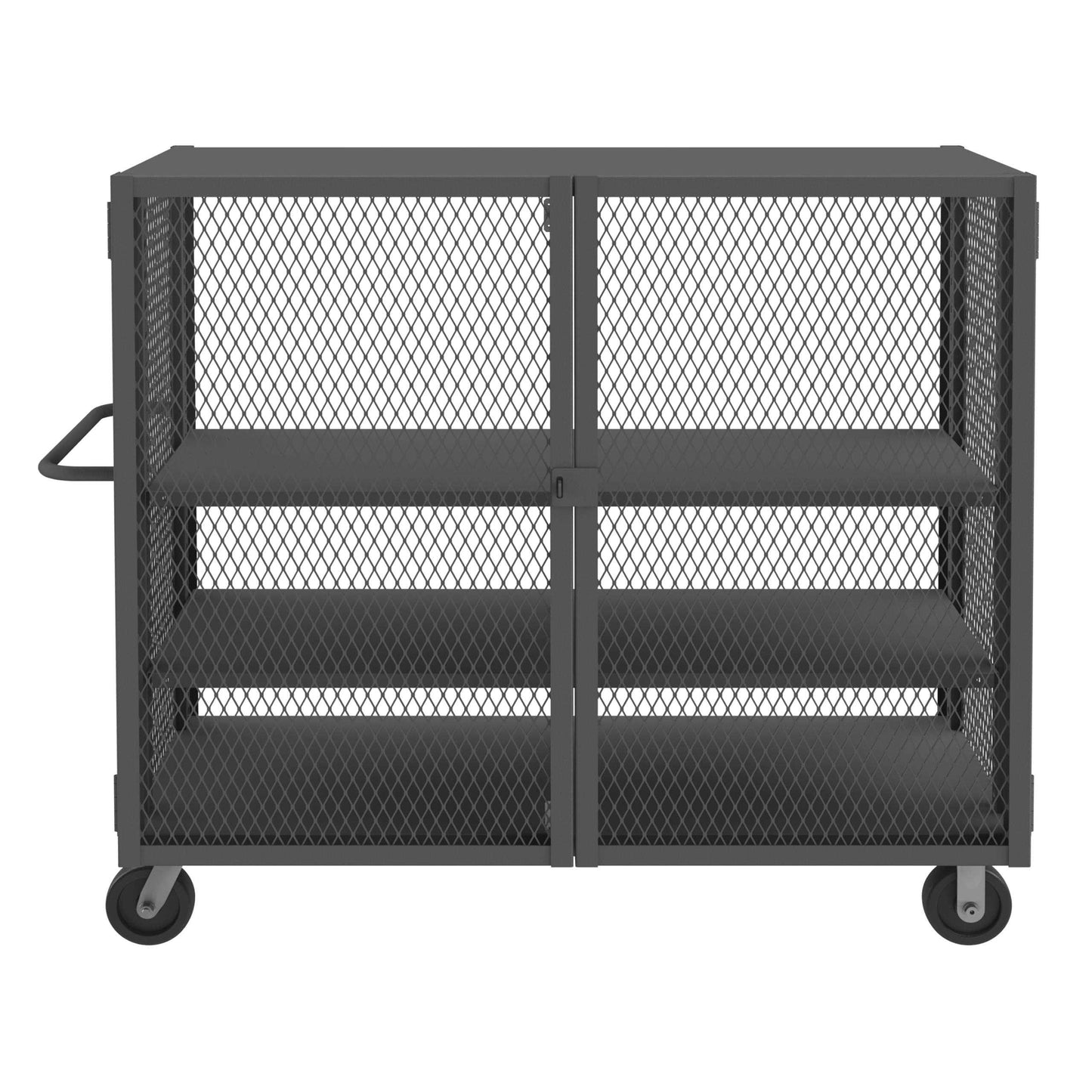 Durham HTL-3060-DD-2AS-95 MESH TRUCK, 2 ADJUSTABLE SHELVES, 30 X 60, 2000 LBS. CAPACITY