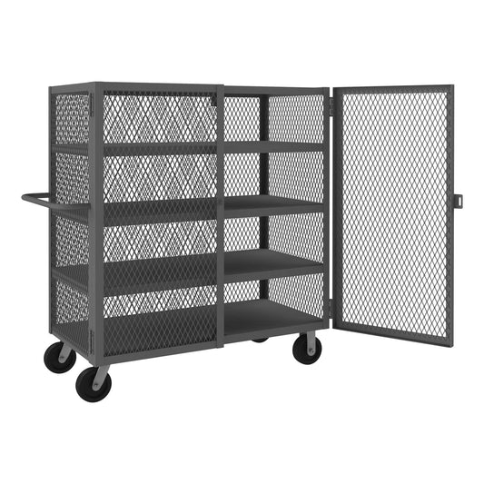 Durham HTL-3060-DD-4-95 MESH TRUCK, 3 FIXED SHELVES, 1 BASE SHELF, 30 X 60, 2000 LBS. CAPACITY