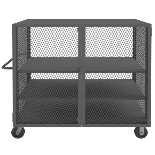 Durham HTL-3660-DD-2AS-95 MESH TRUCK, 2 ADJUSTABLE SHELVES, 36 X 60, 2000 LBS. CAPACITY