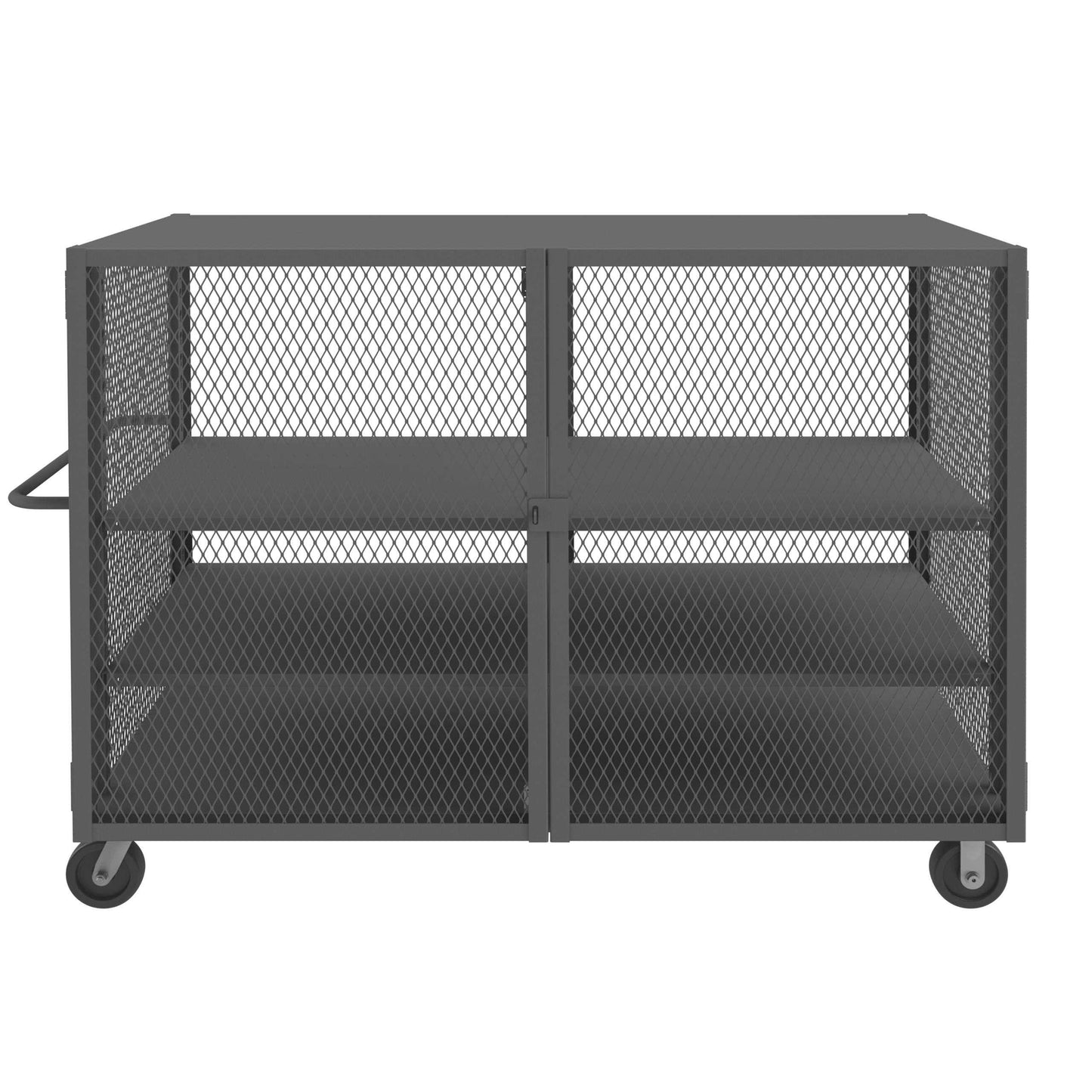Durham HTL-3672-DD-2AS-95 MESH TRUCK, 3 ADJUSTABLE SHELVES, 36 X 72, 2000 LBS. CAPACITY