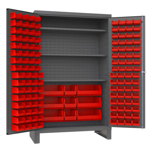 Durham JC-137-3S-1795 CABINET, 14 GAUGE, 3 SHELF, 137 RED BIN , 48 X 24 X 78