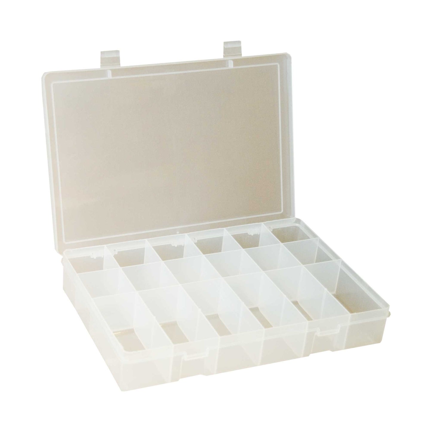 Durham LP18-CLEAR LARGE, PLASTIC COMPARTMENT BOX, 18 OPENING