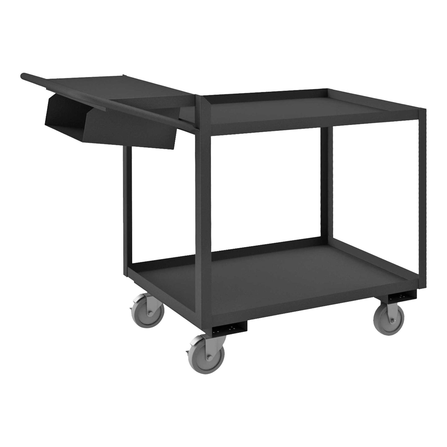 Durham OPCPFS-2436-2-95 ORDER PICKING CART, 2 SHELVES WITH LIP, 24 X 36