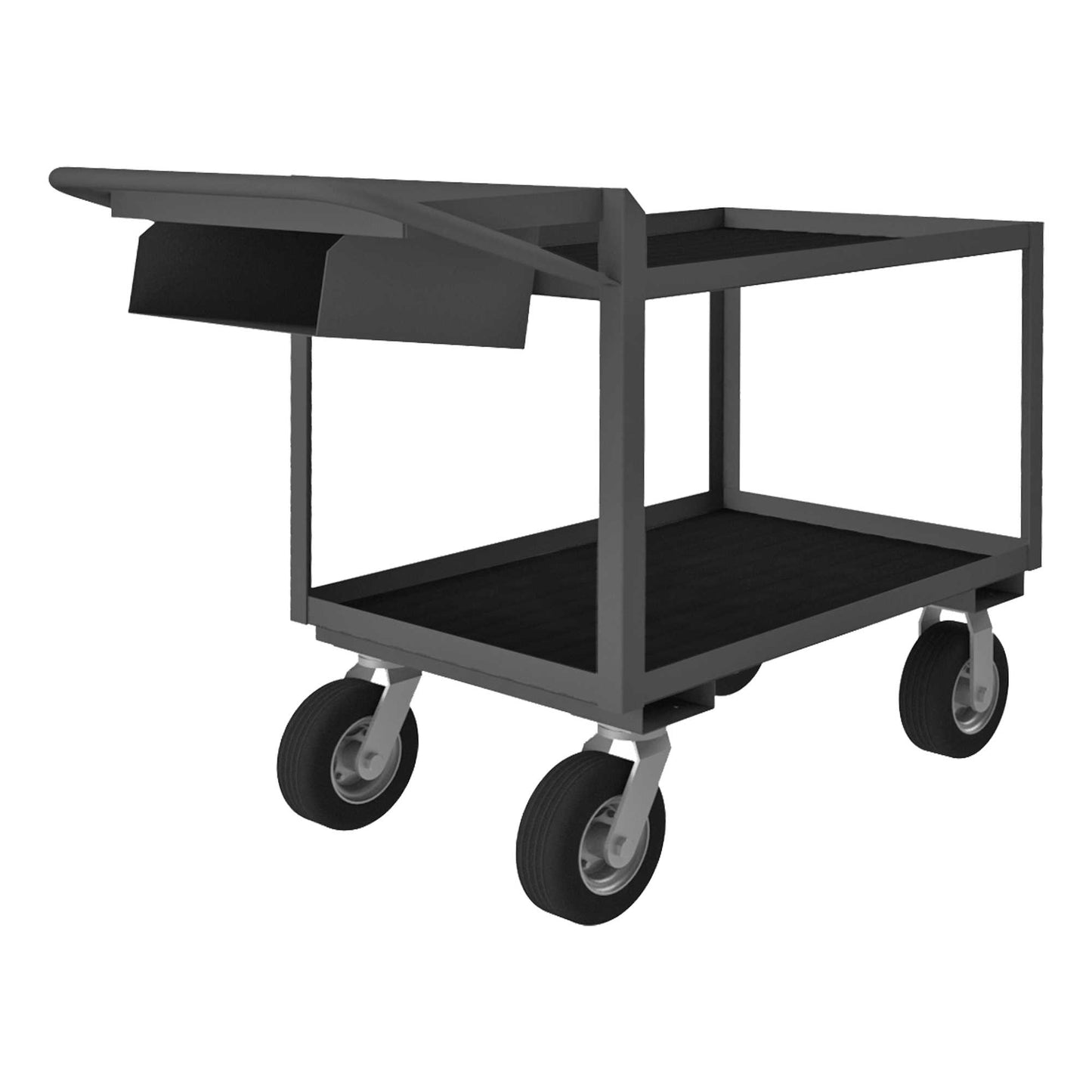 Durham OPCPFS-243638-2-RM-8PN-95 ORDER PICKING CART, 2 SHELVES WITH LIP, 24 X 36