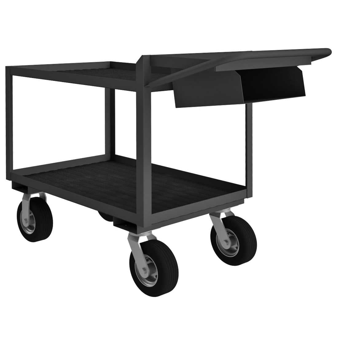 Durham OPCPFS-244838-2-RM-8PN-95 ORDER PICKING CART, 2 SHELVES WITH LIP, 24 X 48