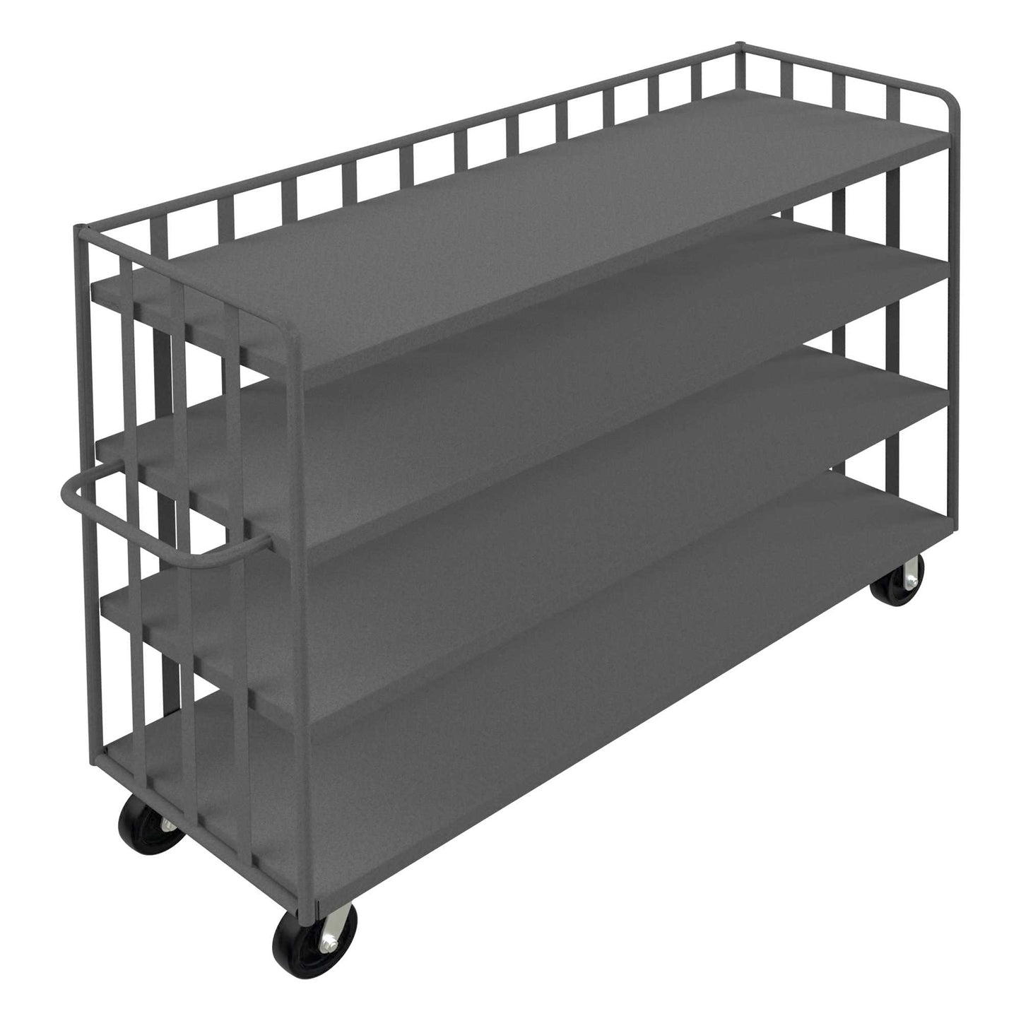 Durham OPT-7230-95 OPEN PORTABLE TRUCK, 3 SHELVES, 1 BASE SHELF, 3600 LBS. CAPACITY, 72 X 30