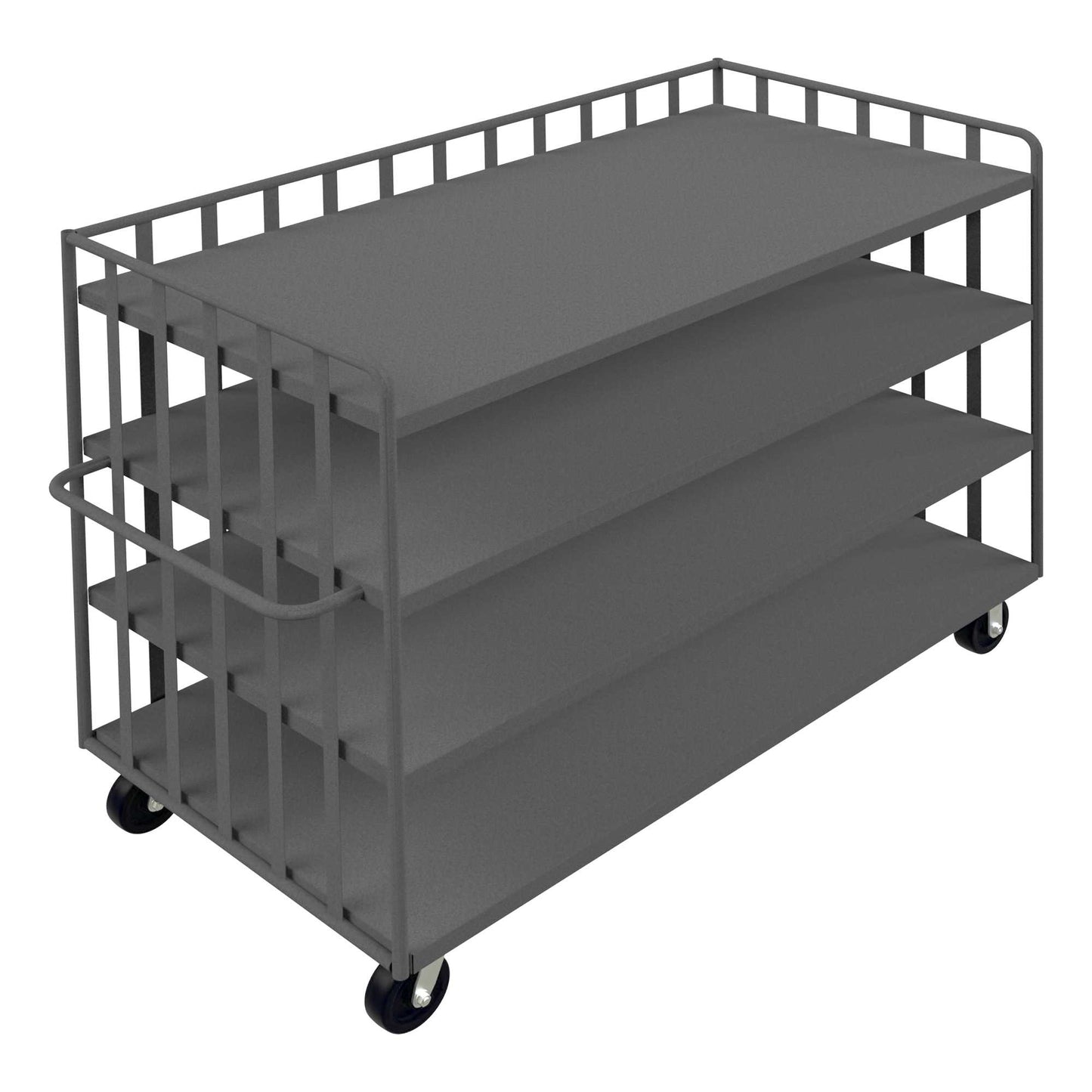 Durham OPT-7236-95 OPEN PORTABLE TRUCK, 3 SHELVES, 1 BASE SHELF, 3600 LBS. CAPACITY, 72 X 36
