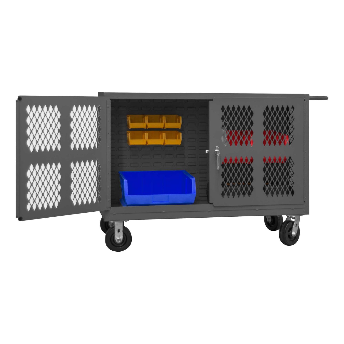 Durham PJ-2448-LP-95 DOUBLE SIDED CART WITH LOUVERED PANELS
