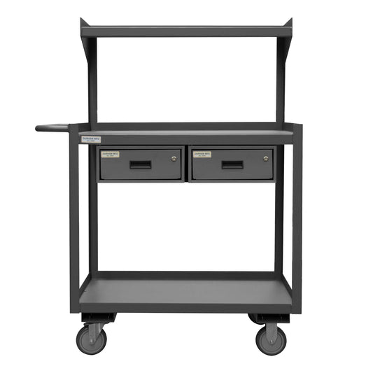 Durham PSD-2436-3-2D-95 PORTABLE SHOP DESK, 3 SHELVES, 2 DRAWER, 24-1/4 X 42-1/4 X 55-5/8