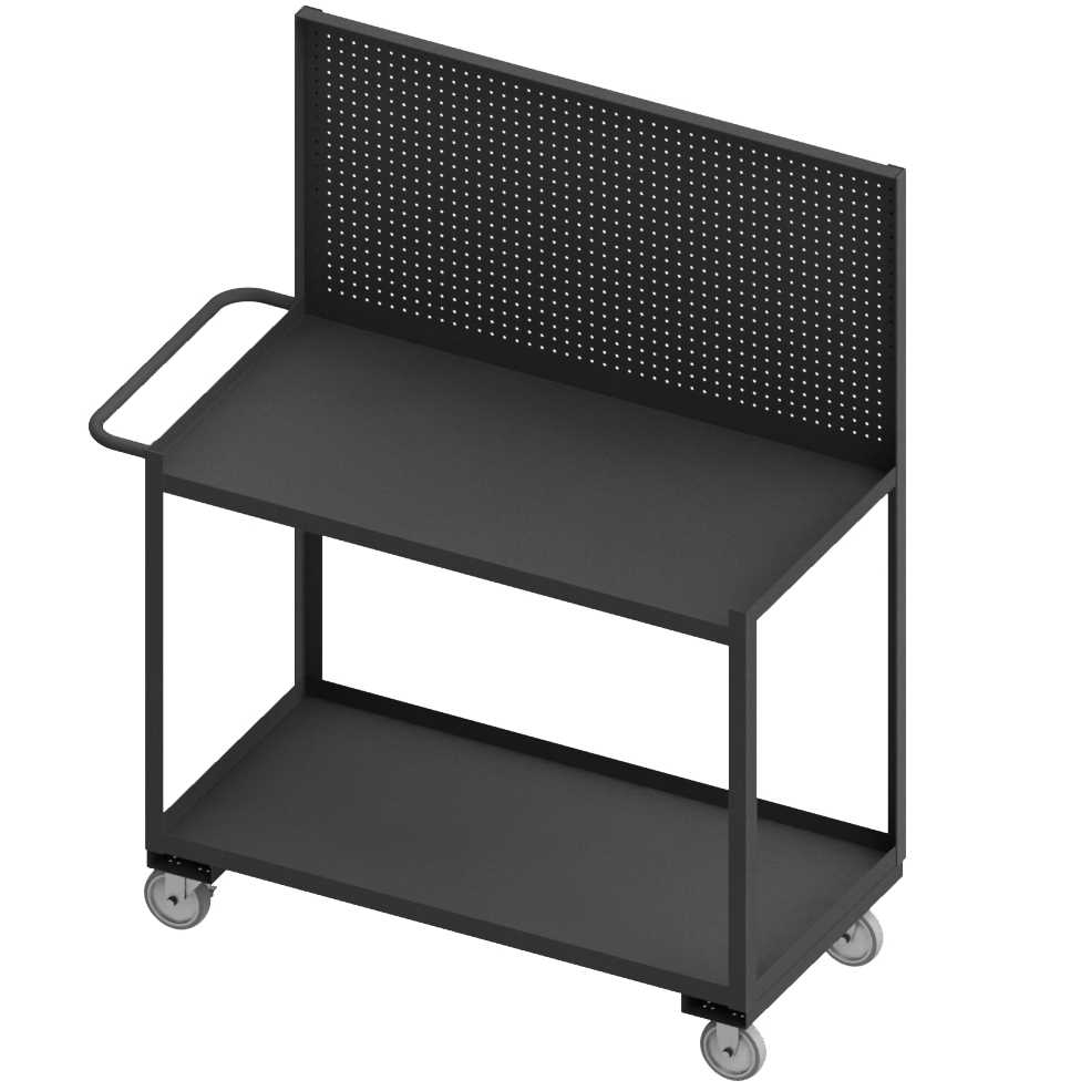Durham RSC-2436-2-PB-95 MOBILE WORKSTATION, 2 SHELF, PEGBOARD, 24-1/4 X 42-1/4 X 67-5/8