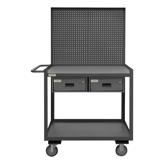 Durham RSC-2448-2-PB-2DR-95 STOCK CART, 2 SHELF, 2 DRAWER, PEGBOARD, 24-1/4 X 54-1/4 X 64-1/8