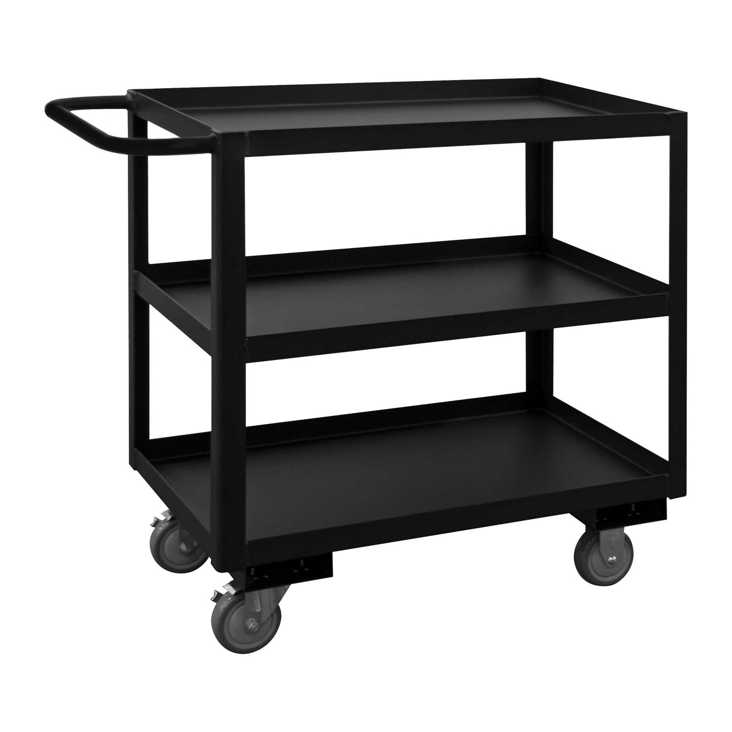 Durham RSC-244833-3-4PU-08T STOCK CART, 3 SHELF, BLACK, 24-1/4 X 54-1/4 X 33