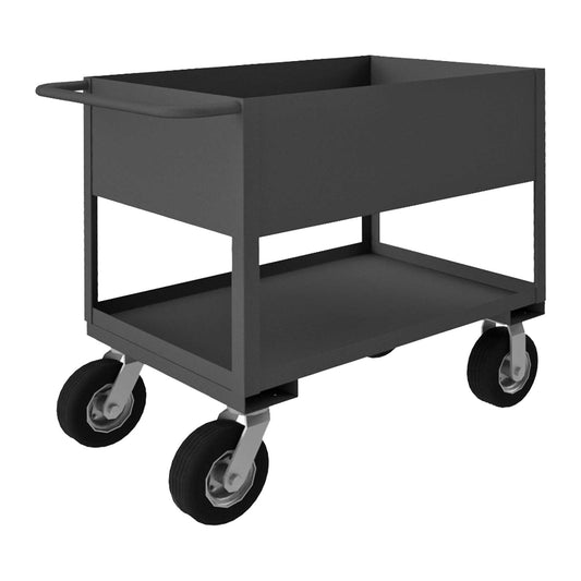 Durham RSC12-243636-2-8PN-95 STOCK CART, 2 SHELVES WITH HIGH LIPS, 24-1/4 X 42-1/4 X 36