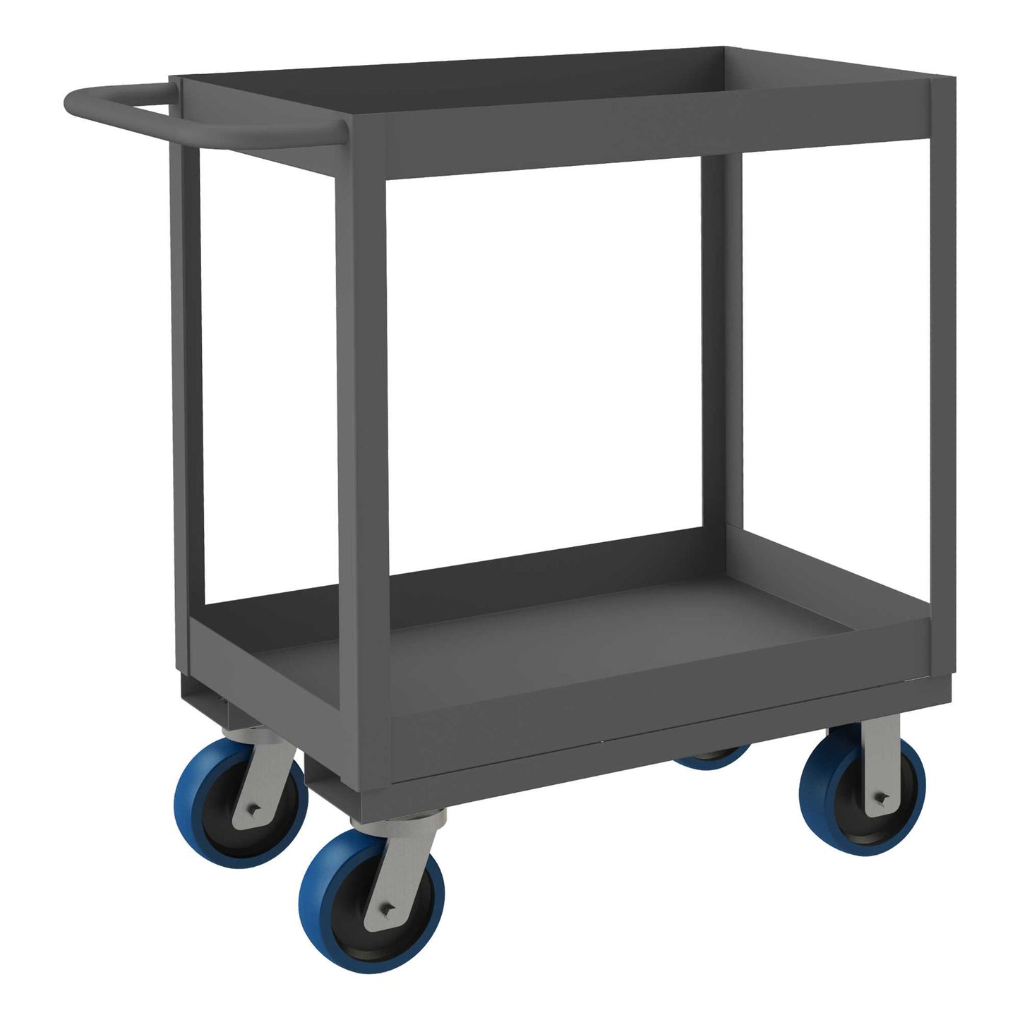 Durham RSC3-1830-2-3.6K-6PU-95 STOCK CART, 2 SHELVES WITH HIGH LIPS, 18-1/4 X 36-1/4 X 37-5/8