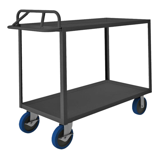 Durham RSCE-2436-2-3.6K-8PUSB-95 STOCK CART, 2 SHELF, ERGONOMIC HANDLE, 24-1/4 X 42-1/4 X 47-3/4