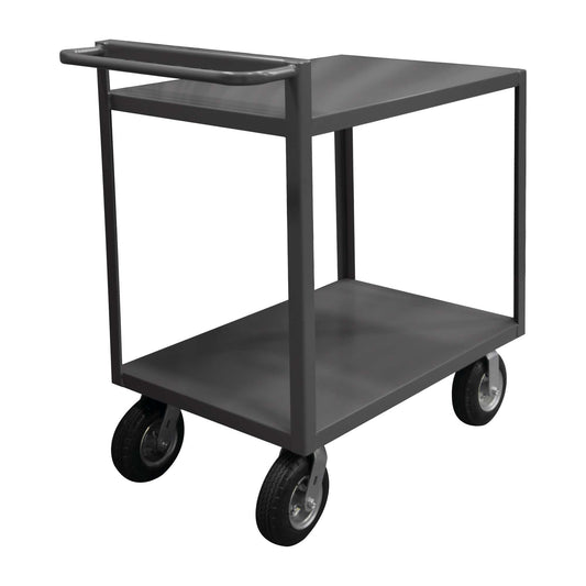 Durham RSCR-3048-ALD-95 STOCK CART, 2 SHELF, RAISED HANDLE, 30-1/4 X 54-1/4 X 36-5/16