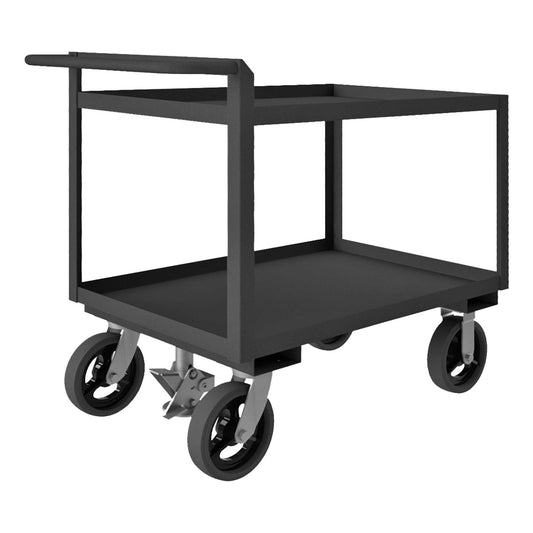 Durham RSCR243636ALUFL8MR95 STOCK CART, 2 SHELF, RAISED HANDLE, 24-1/4 X 42-1/4 X 36