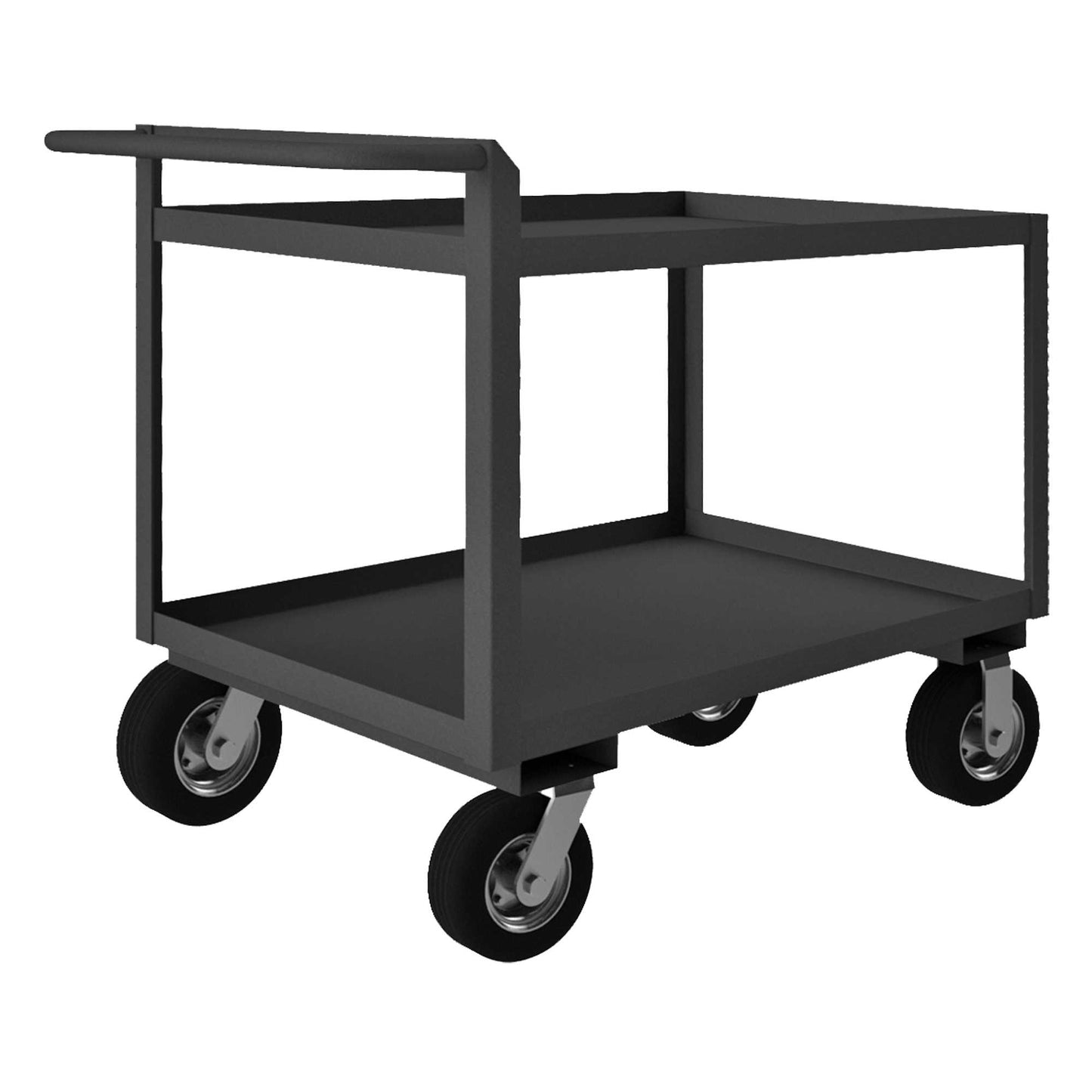 Durham RSCR243638ALU8PN95 STOCK CART, 2 SHELF, RAISED HANDLE, 24-1/4 X 42-1/4 X 37-7/8