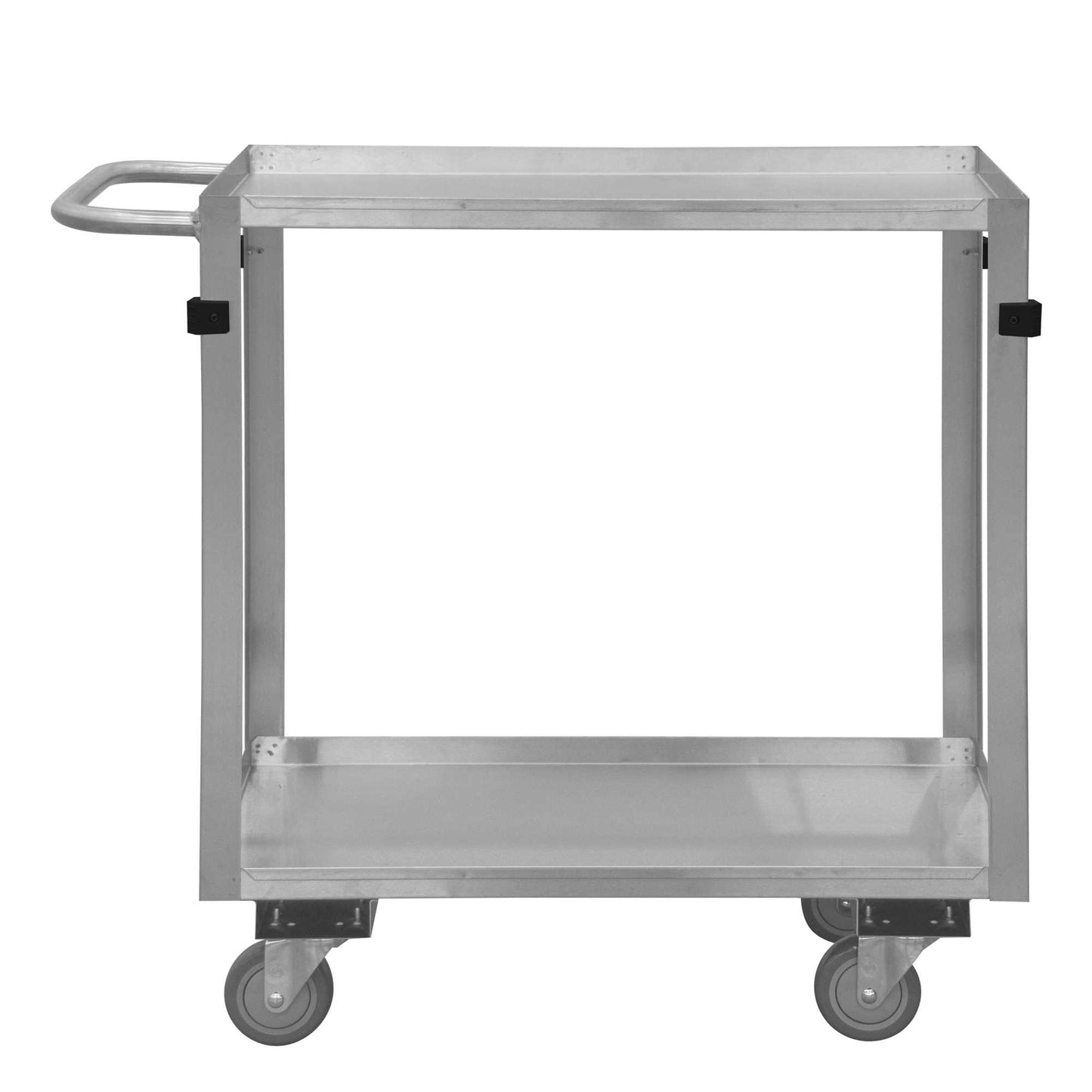 Durham SRSC2016302ALU4PU STAINLESS STEEL STOCK CART, 2 SHELVES, 16-3/4 X 36-7/16 X 34