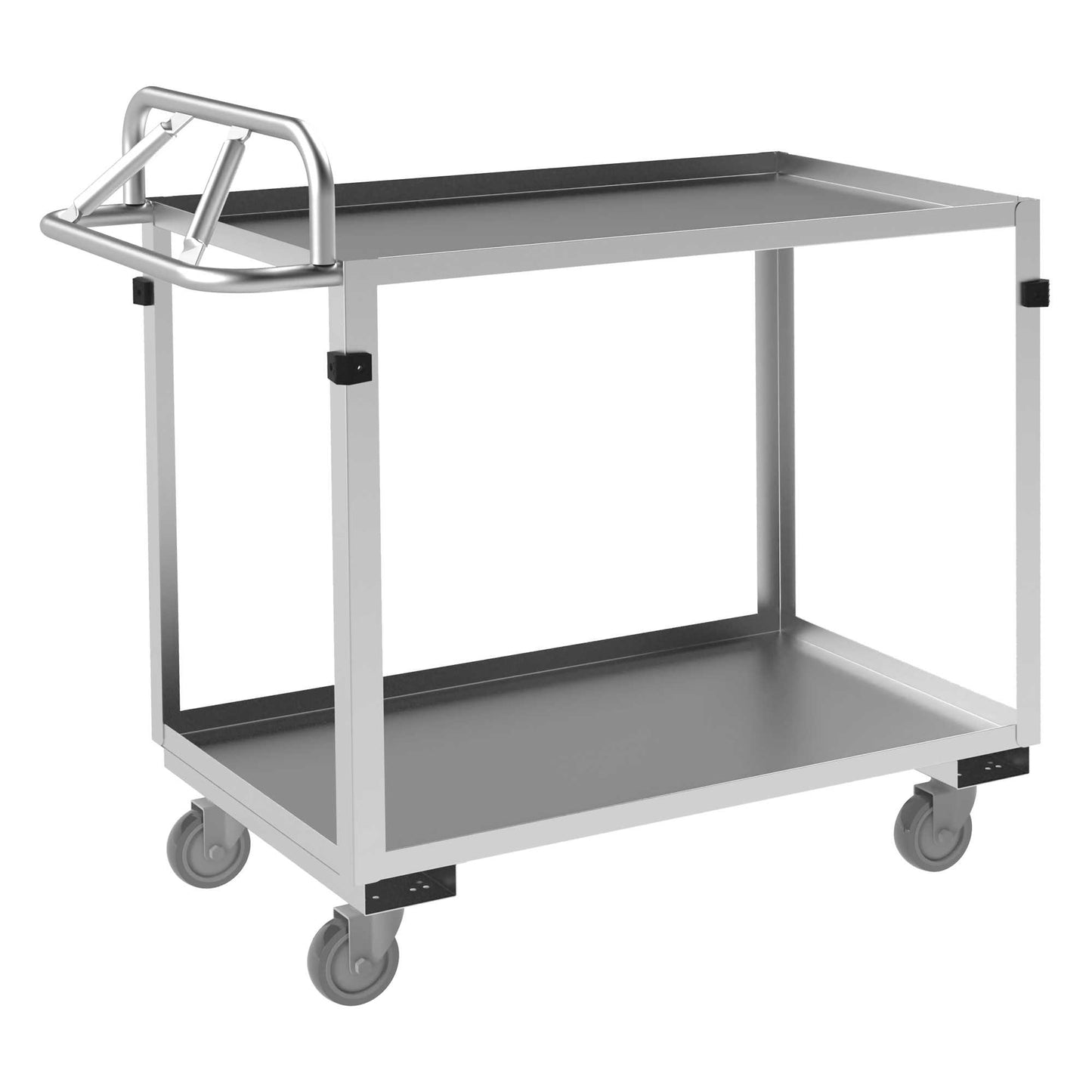 Durham SRSCE2022362ALU4PU STAINLESS STEEL STOCK CART, 2 SHELVES, ERGONOMIC HANDLE, 22-1/2 X 42-9/16 X 39-7/8