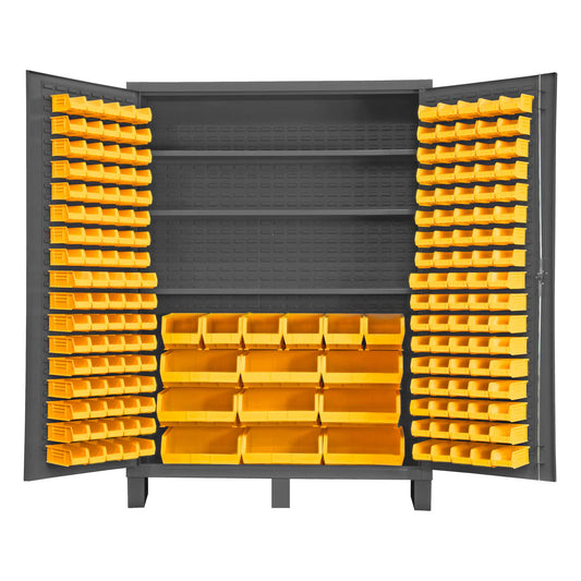 Durham SSC-185-3S-95 CABINET, 14 GAUGE , 3 SHELVES, 185 YELLOW BINS , 60 X 24 X 84