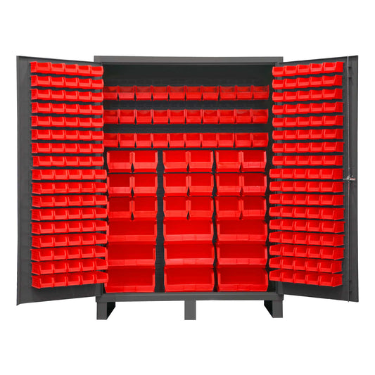 Durham SSC-227-1795 CABINET, 14 GAUGE , 227 RED BINS , 60 X 24 X 84