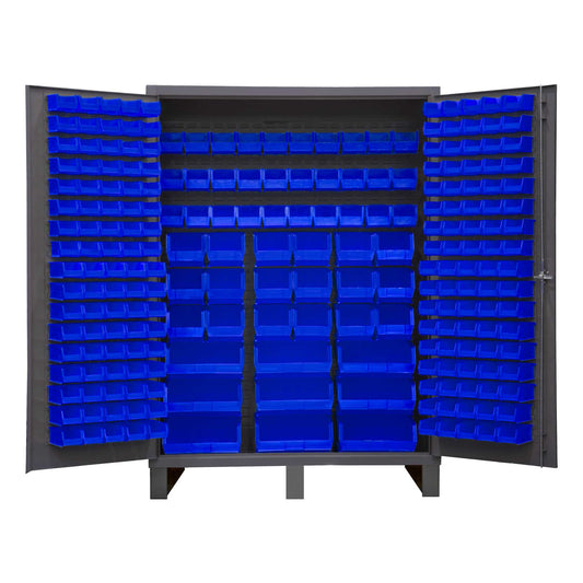 Durham SSC-227-5295 CABINET, 14 GAUGE , 227 BLUE BINS , 60 X 24 X 84