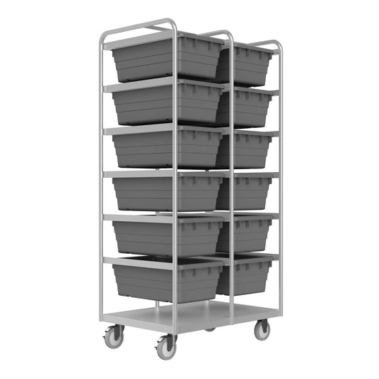 Durham STBR-303672-12-5PU STAINLESS STEEL TUB RACK CART, 12 BINS, 36-3/4 X 26 X 73-3/4