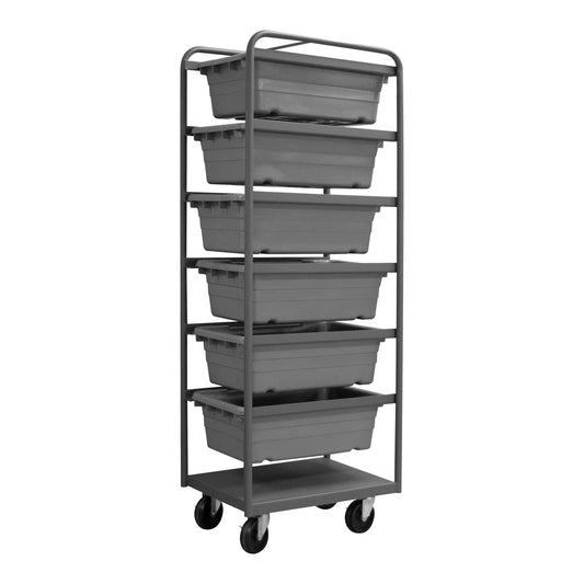 Durham TBR-183072-6-5PO-95 TUB RACK, 6 GRAY BINS AND BOTTOM SHELF, 18-3/4 X 26 X 73-3/4