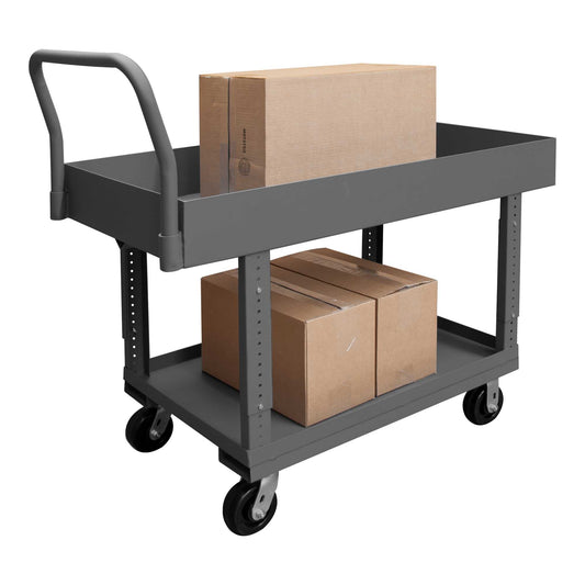 Durham WHPT6A24485PH95 PLATFORM TRUCK, WORK HEIGHT, 2 SHELF, TOP SHELF 6³ LIP, 2000 LBS. CAPACITY, 24 X 48