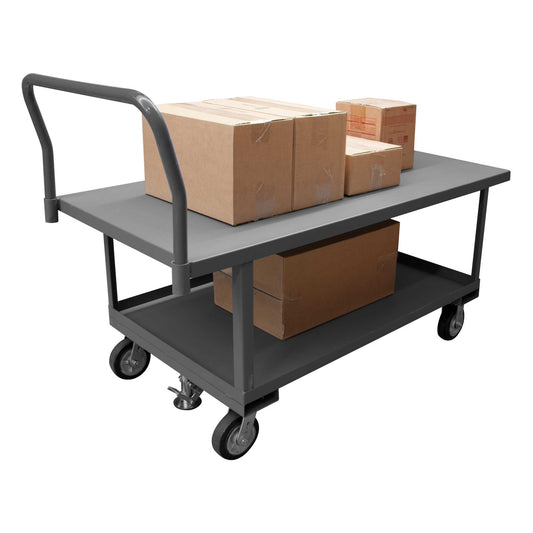 Durham WHPTFL30606MR95 PLATFORM TRUCK, ADJUSTABLE HEIGHT, FLOOR LOCK, 2000 LBS. CAPACITY, 30 X 60