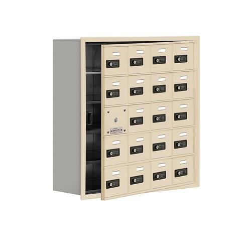 Mailboxes 19158-20SRC Salsbury Recessed Mounted Cell Phone Locker with 20 S Doors (19 usable) in Sandstone - Resettable Combination Locks