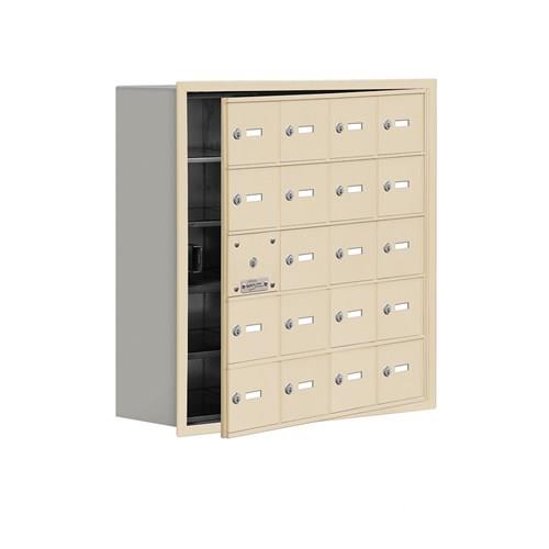 Mailboxes 19158-20SRK Salsbury Recessed Mounted Cell Phone Locker with 20 S Doors (19 usable) in Sandstone - Keyed Locks