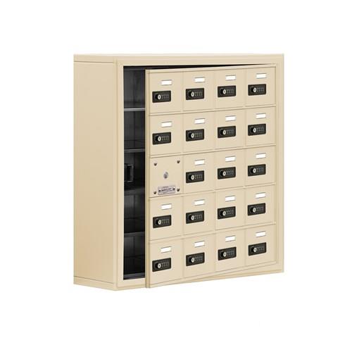 Mailboxes 19158-20SSC Salsbury Surface Mounted Cell Phone Locker with 20 S Doors (19 usable) in Sandstone - Resettable Combination Locks