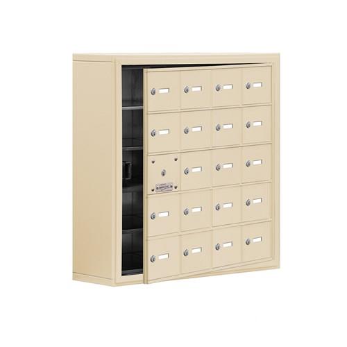 Mailboxes 19158-20SSK Salsbury Surface Mounted Cell Phone Locker with 20 S Doors (19 usable) in Sandstone - Keyed Locks