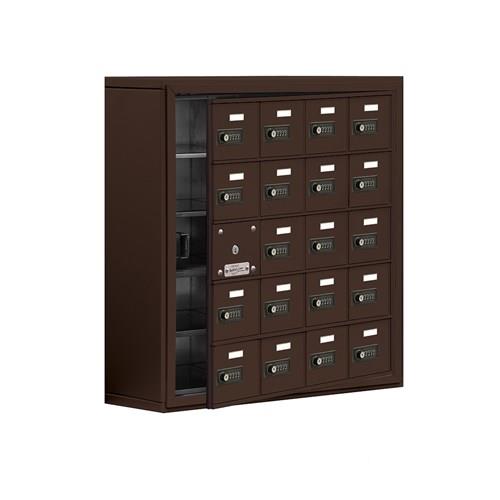 Mailboxes 19158-20ZSC Salsbury Surface Mounted Cell Phone Locker with 20 Z Doors (19 usable) in Bronze - Resettable Combination Locks