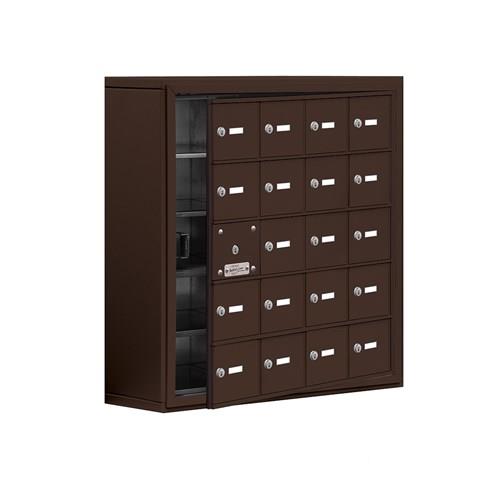 Mailboxes 19158-20ZSK Salsbury Surface Mounted Cell Phone Locker with 20 Z Doors (19 usable) in Bronze - Keyed Locks