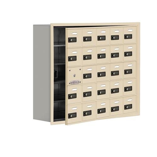 Mailboxes 19158-25SRC Salsbury Recessed Mounted Cell Phone Locker with 25 S Doors (24 usable) in Sandstone - Resettable Combination Locks